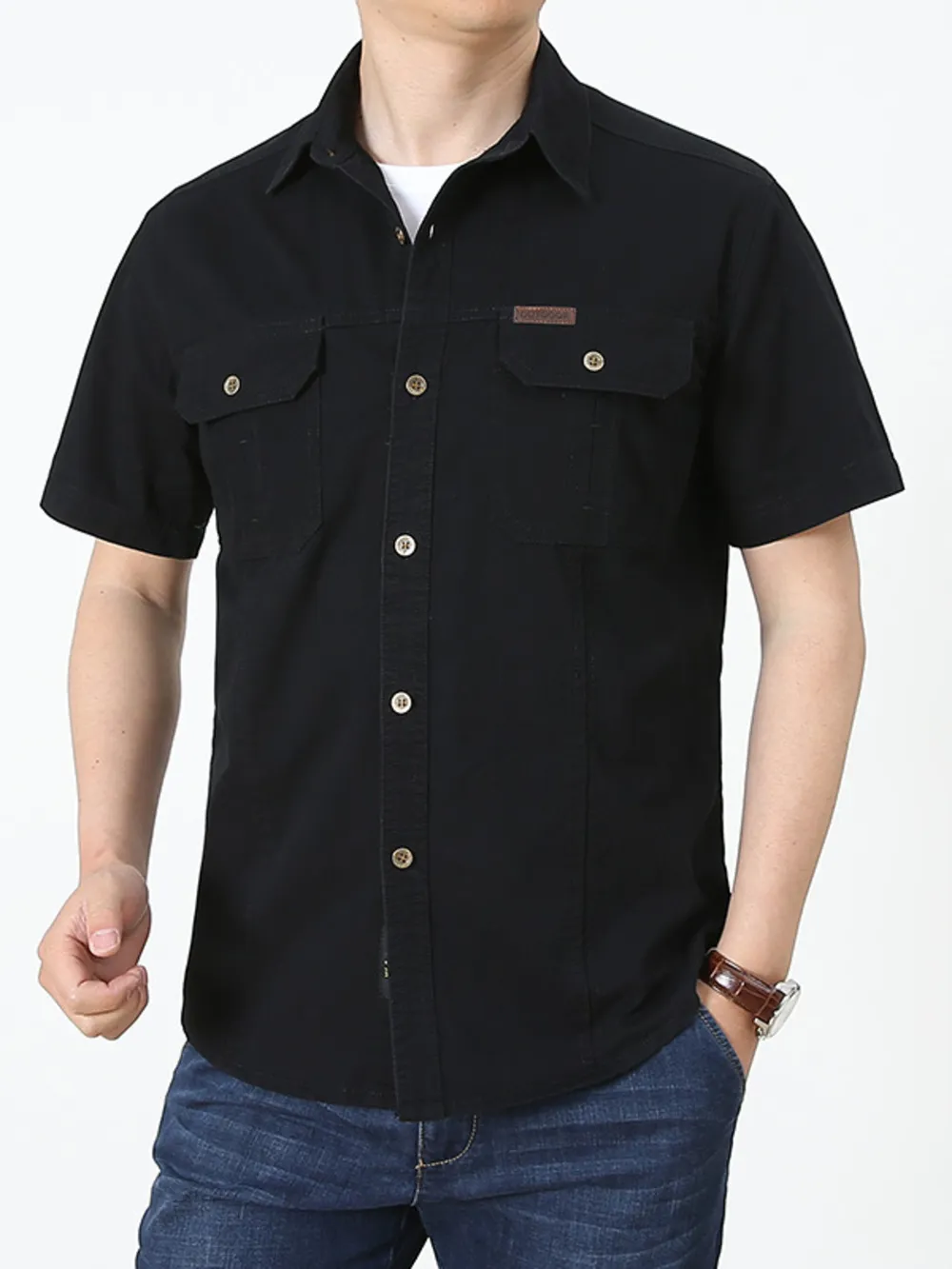 Men's Plus Size Casual Short Sleeve Shirt, image 3