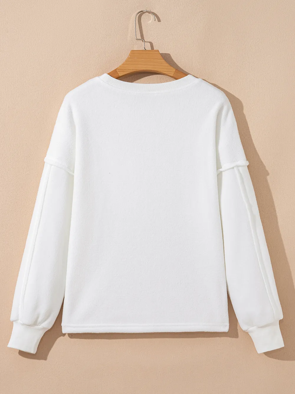 Exposed Seam Chest Pocket Knit Pullover Sweatshirt, image 5
