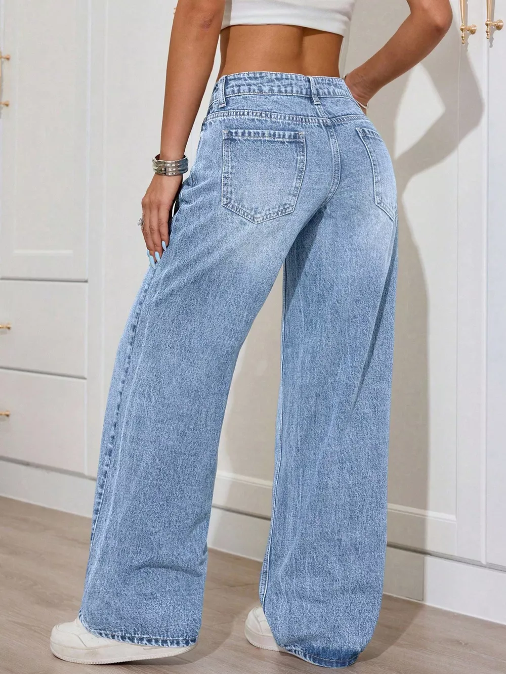 Washed Wide Leg Jeans, image 6