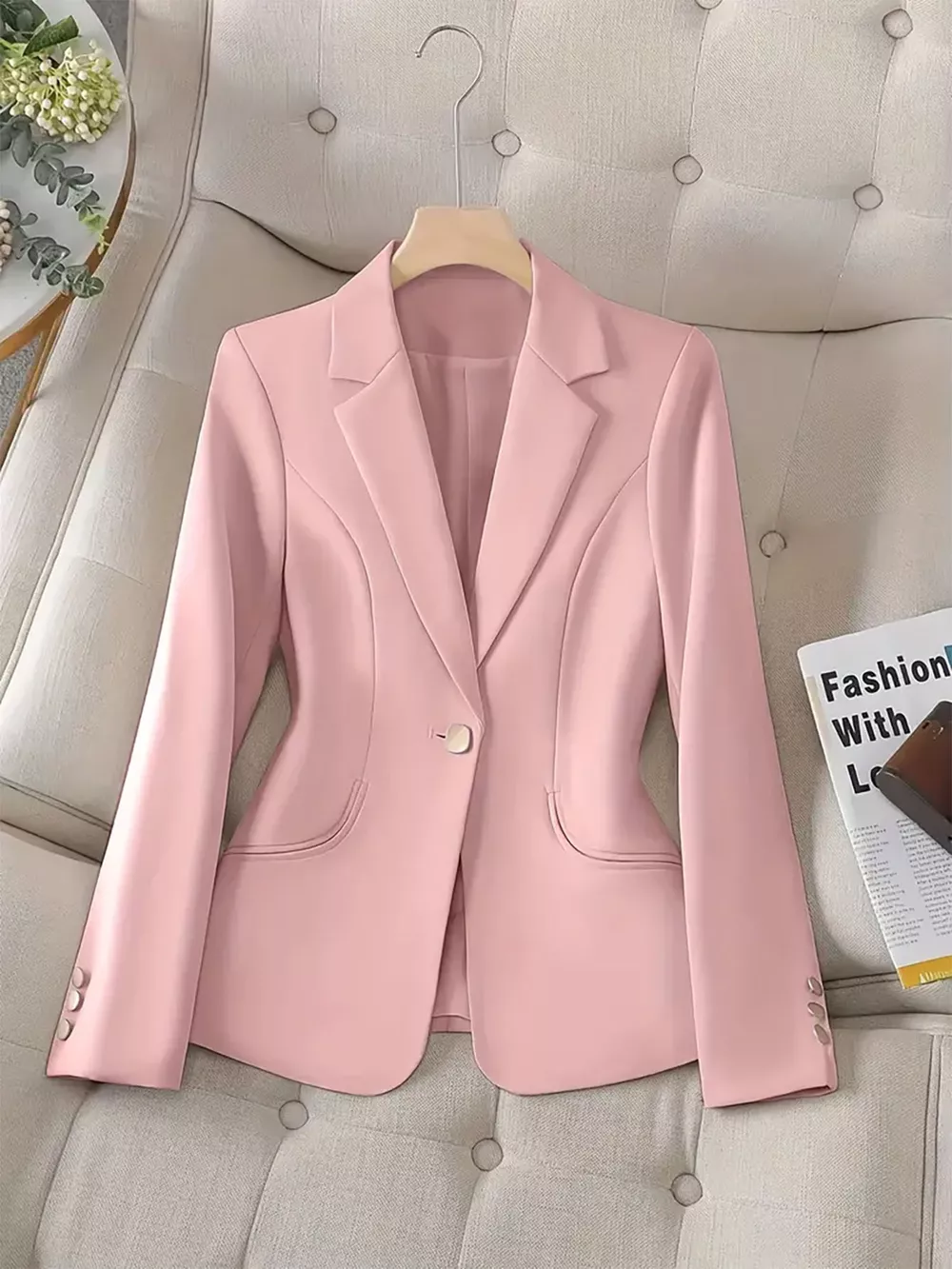 Slim-Fit Single-Button Blazer