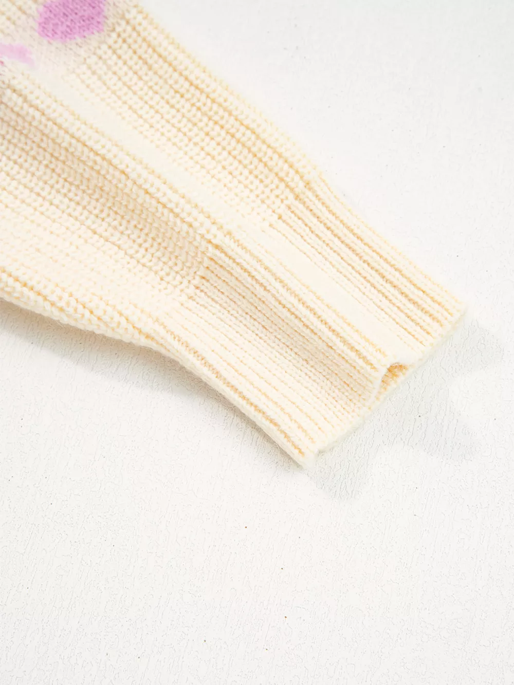Heart Pattern Valentine Ribbed Knit Sweater, image 5