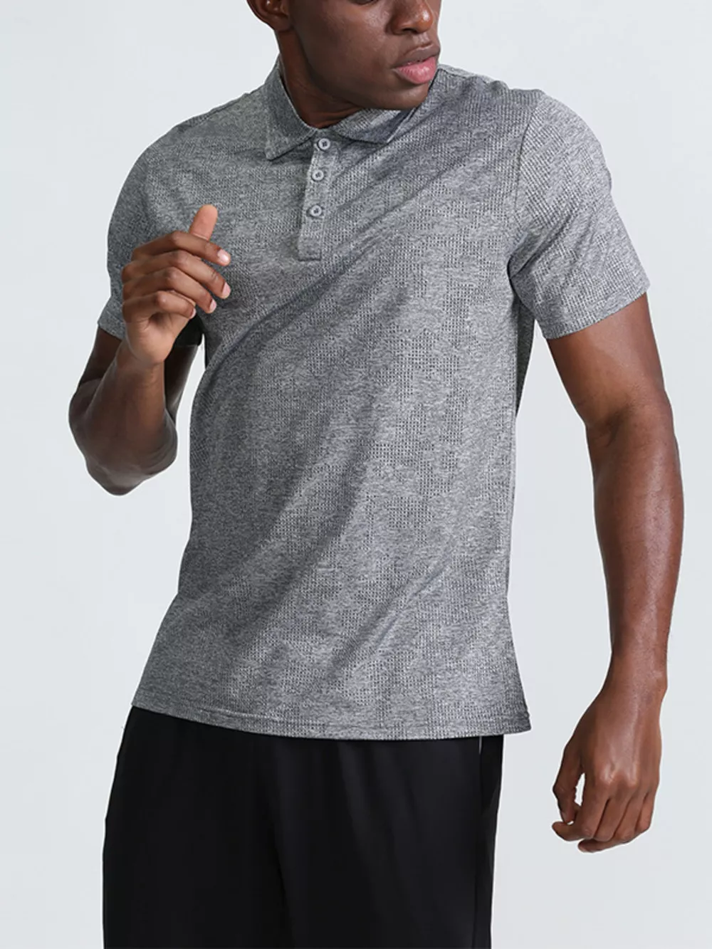 Men's Full Size Button Detail Short Sleeve Polo Plus Size, image 3