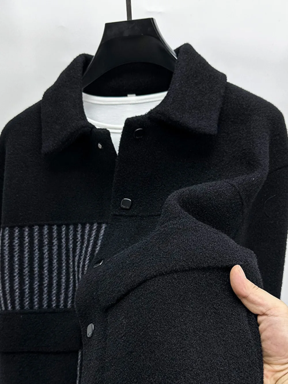 Men's Plus Size Button Up Long Sleeve Jacket, image 3