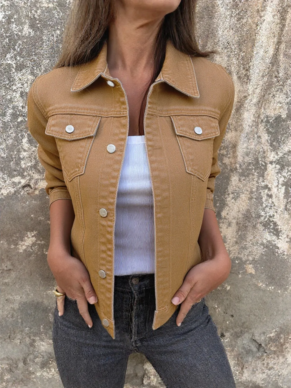 Button Front Closure Denim Jacket, image 25