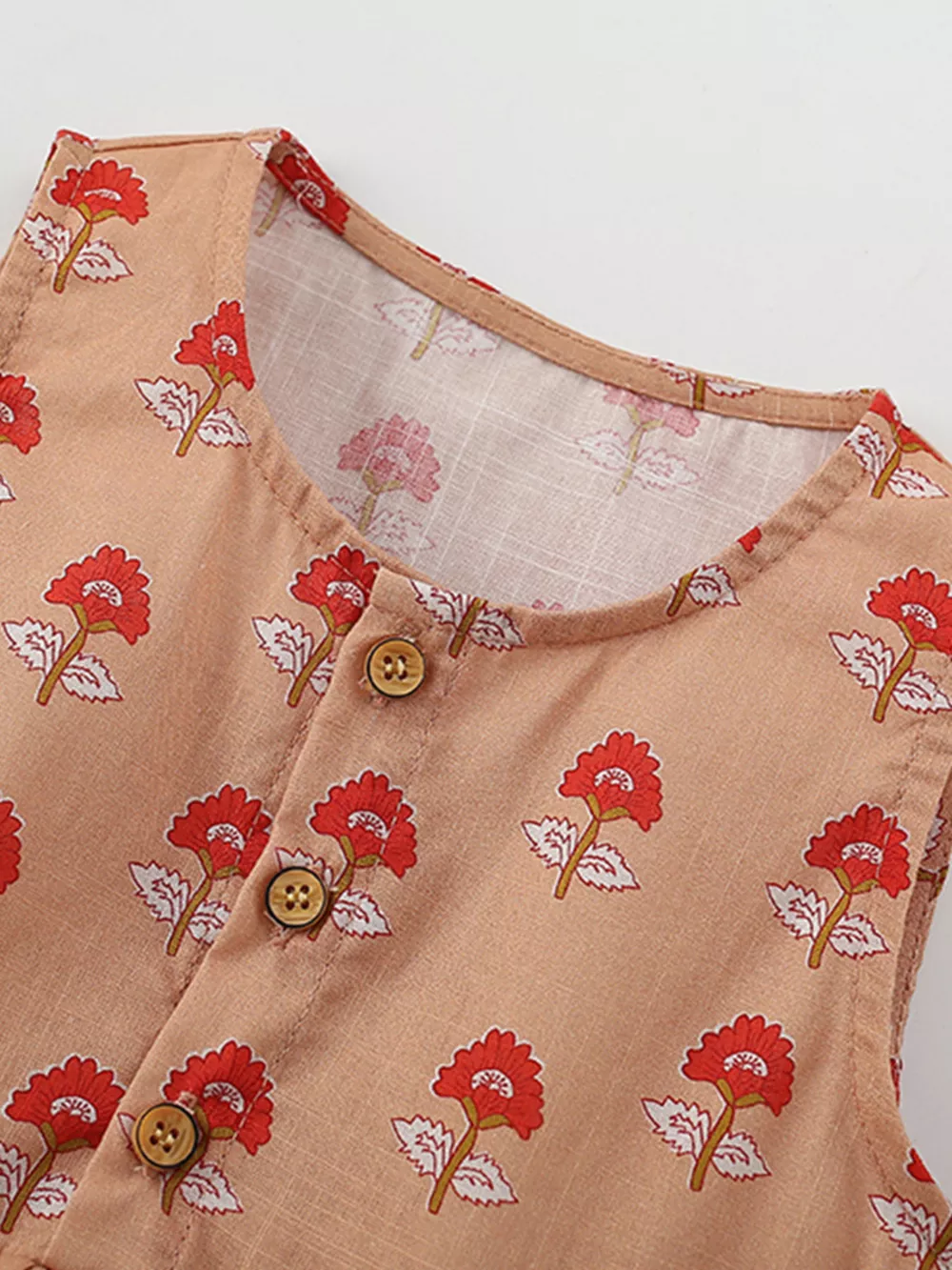 Children's Floral Print Sleeveless Ruffle Dress, image 4