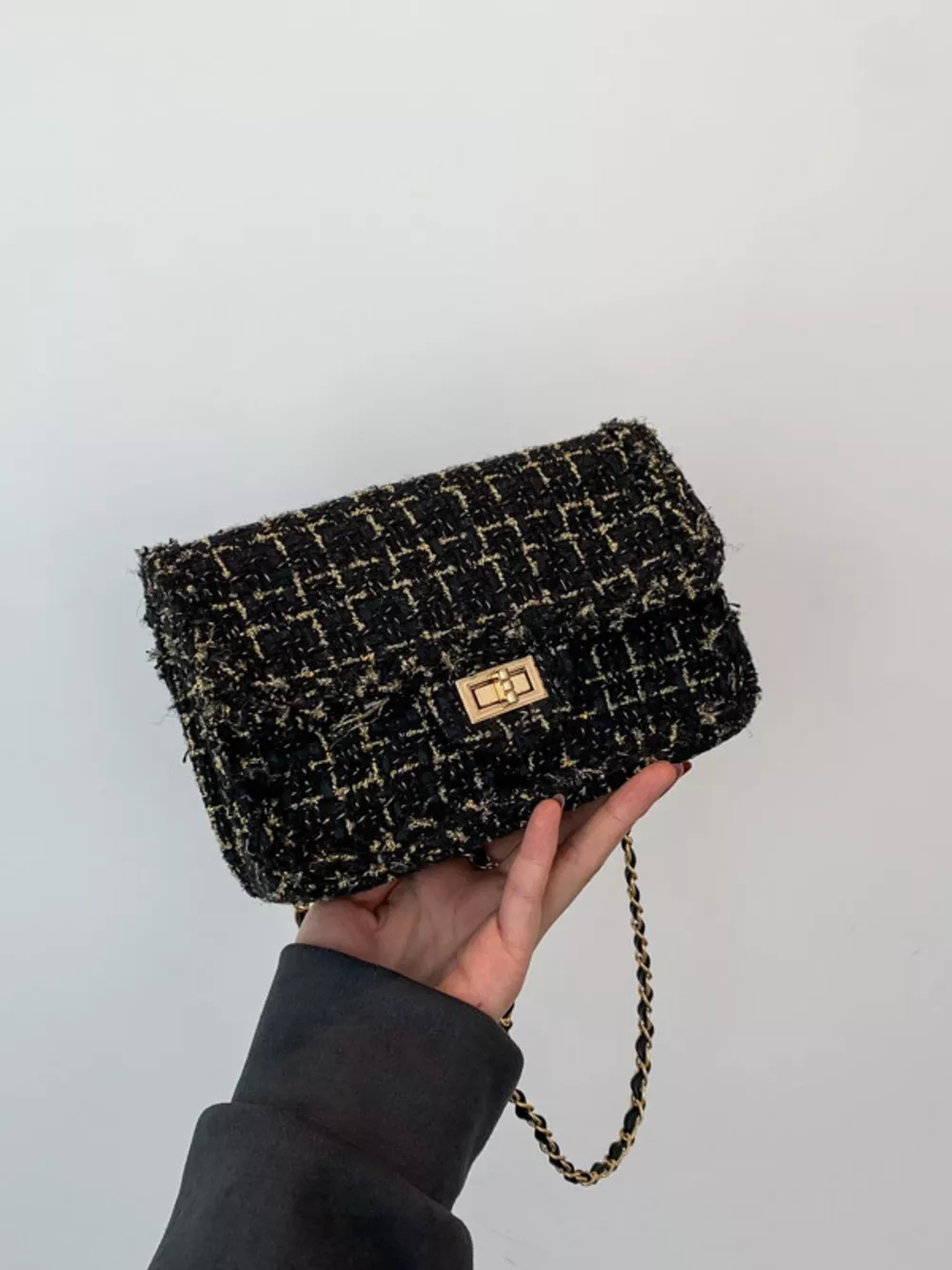 Tweed Flap Crossbody Bag, image 2
