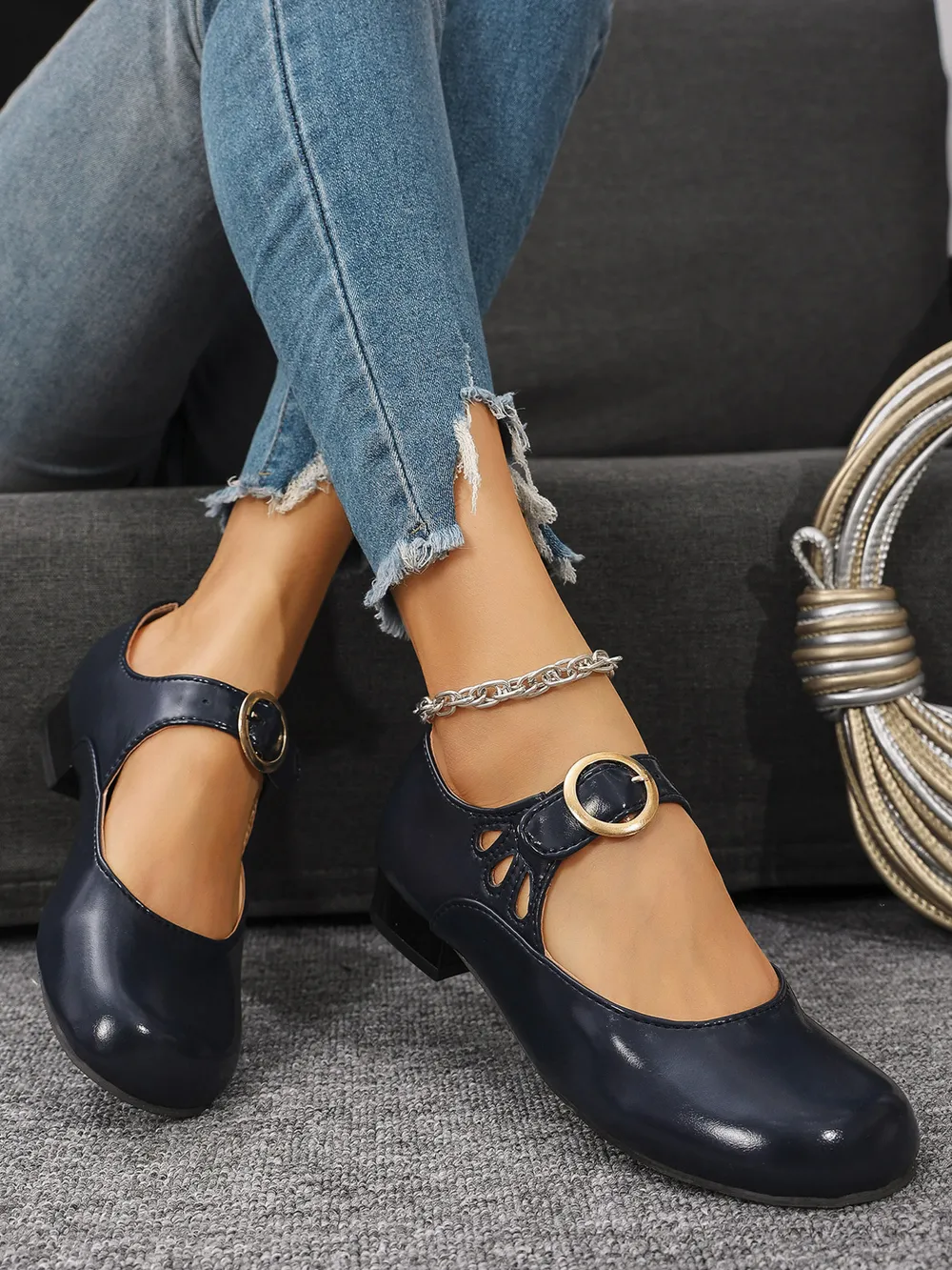 Buckle Strap Mary Jane Loafers, image 5