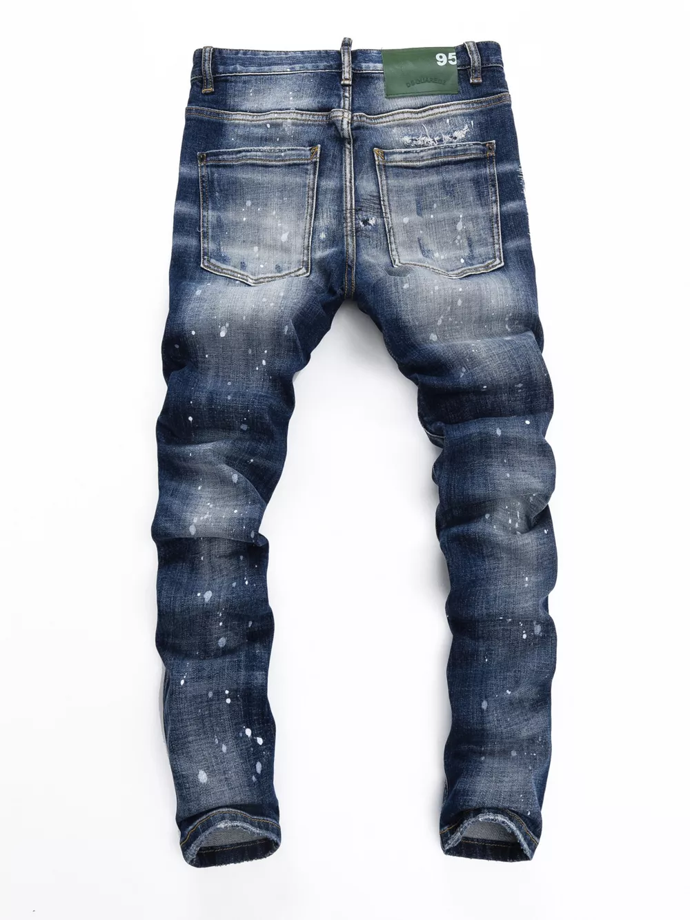 Men's Distressed Paint Splatter Slim Fit Jeans, image 2