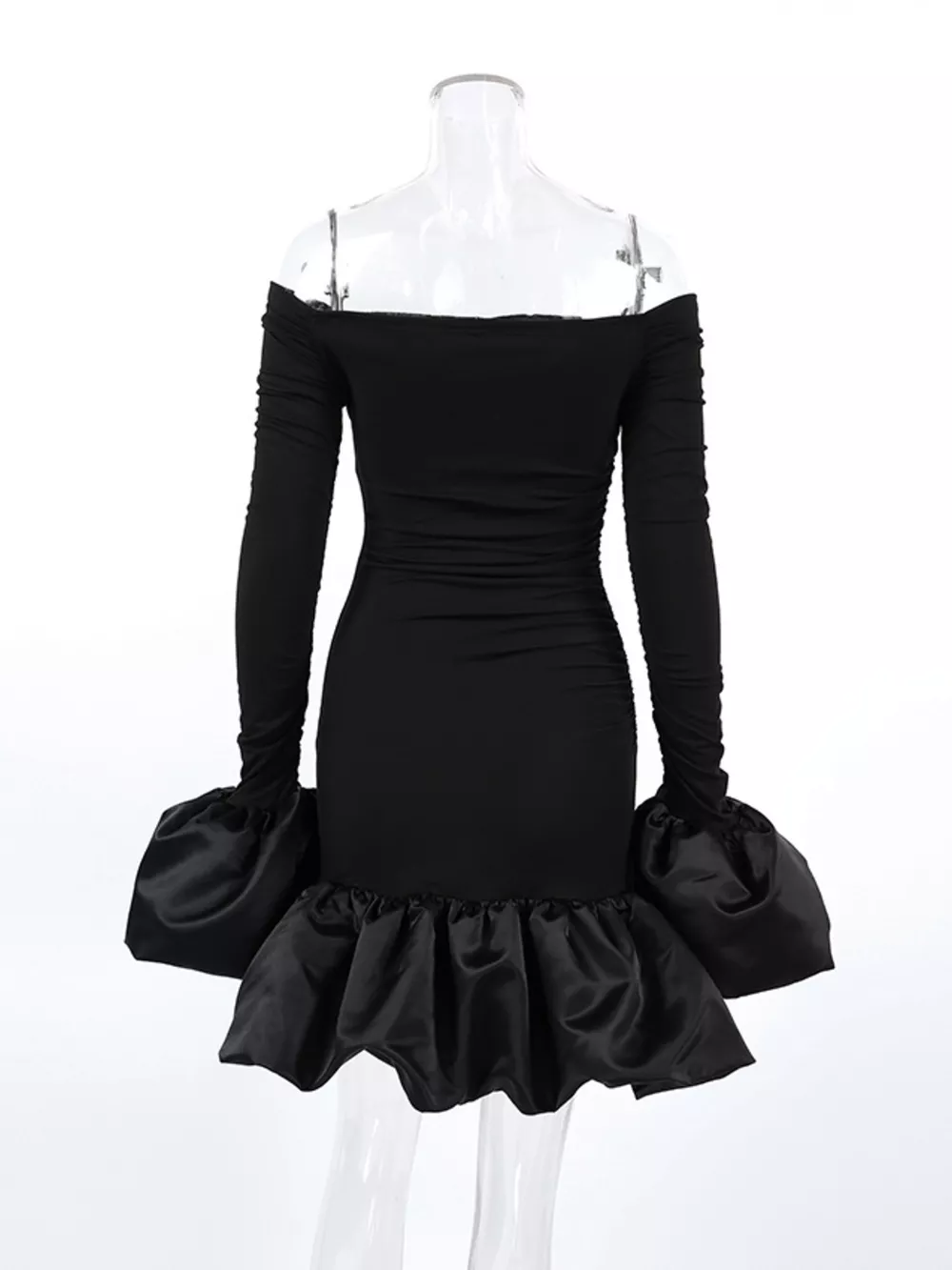 Off-Shoulder Ruffle Hem Mini Dress, image 9