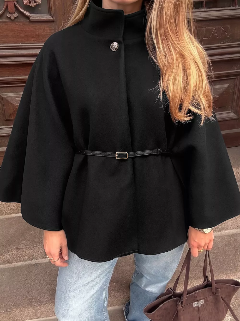 Stand Neck Cape Coat, image 4