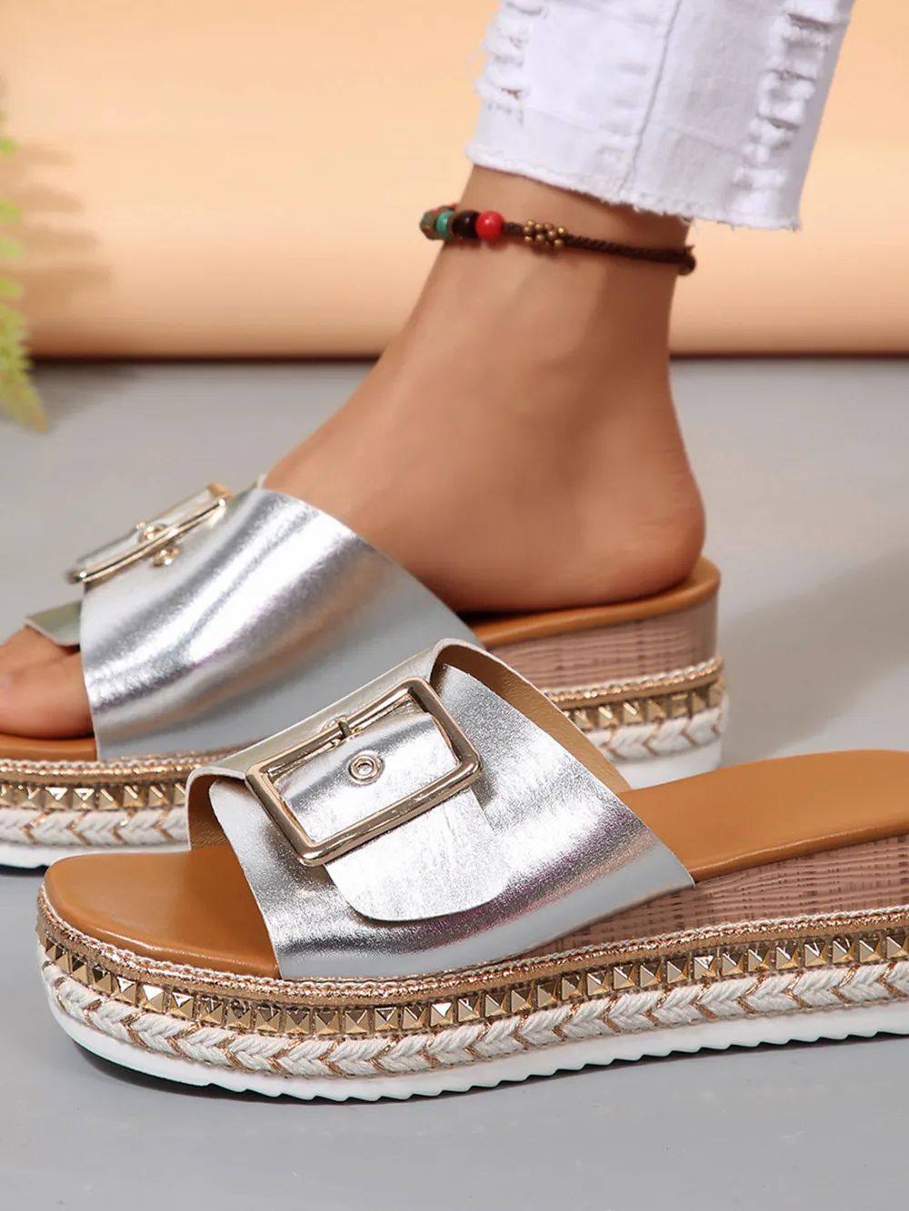 Buckle Espadrille Platform Sandals, image 7
