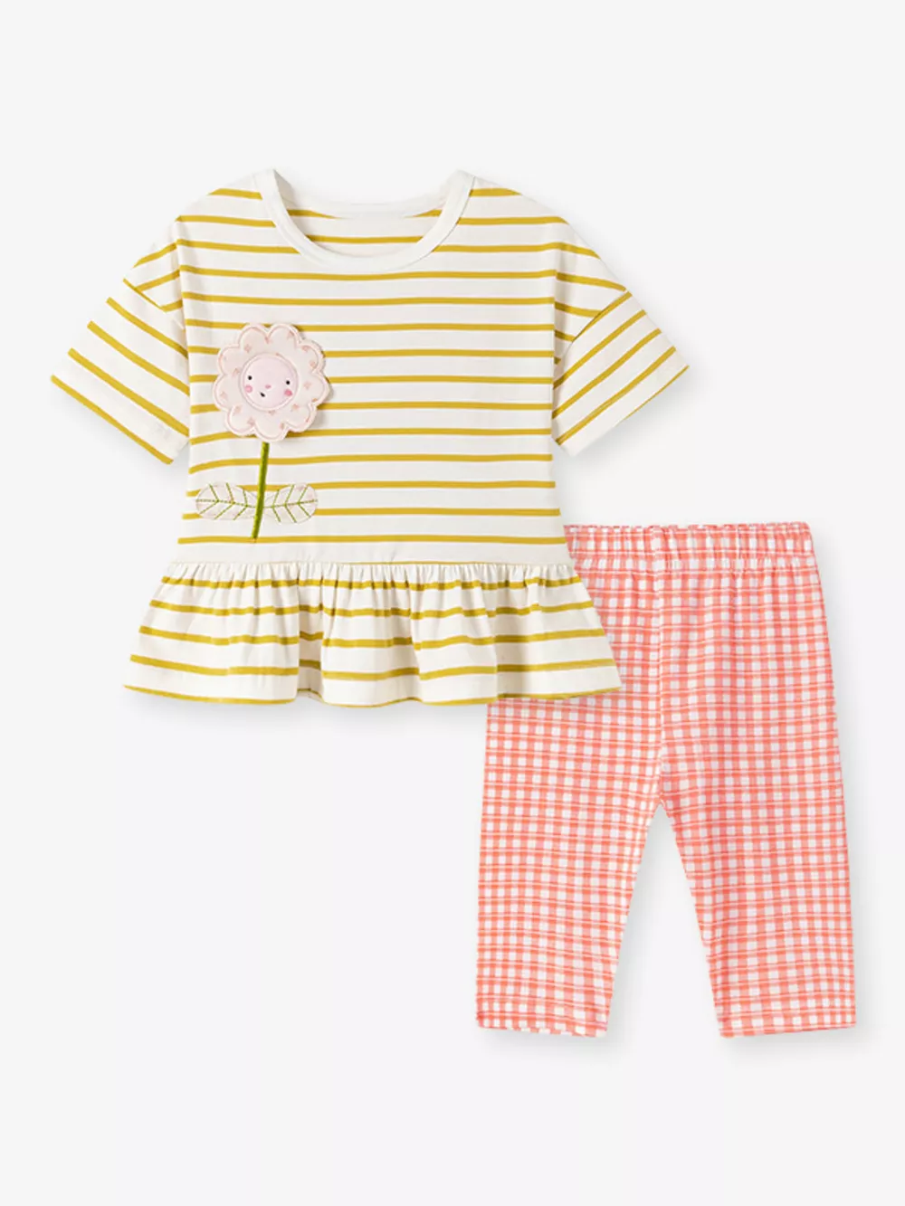 Children's Striped Top & Gingham Capri Set, image 2
