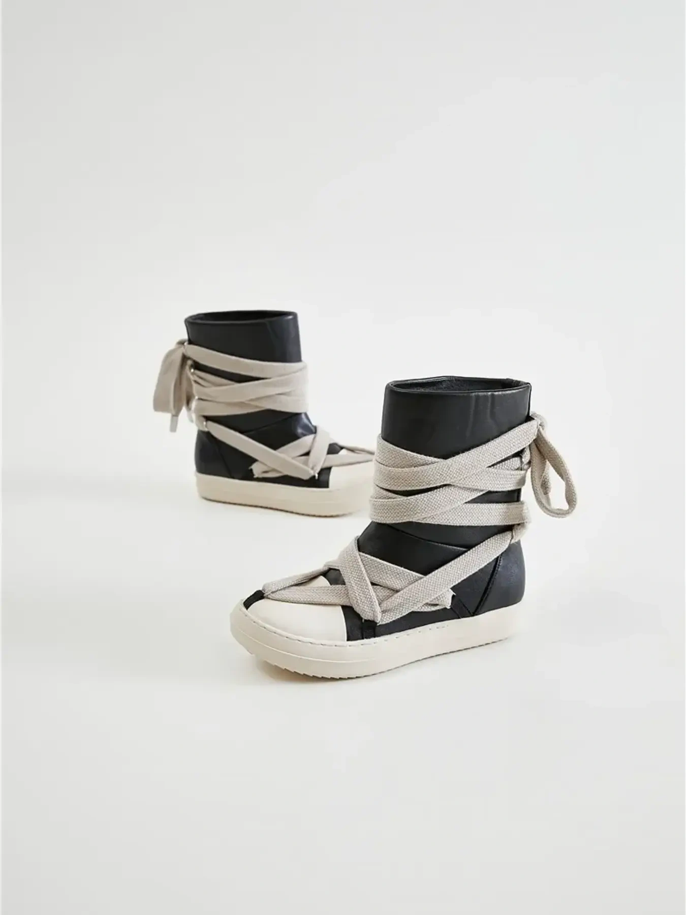 Lace-Up Round Neck Sneaker Boots, image 8