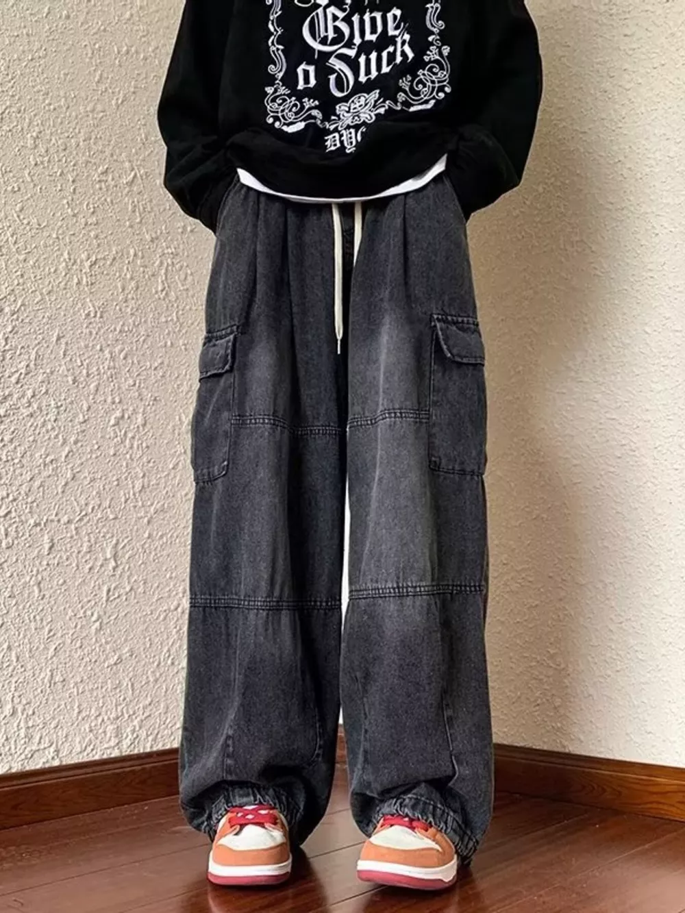 Men's Full Size Loose Fit Cargo Jeans Plus Size