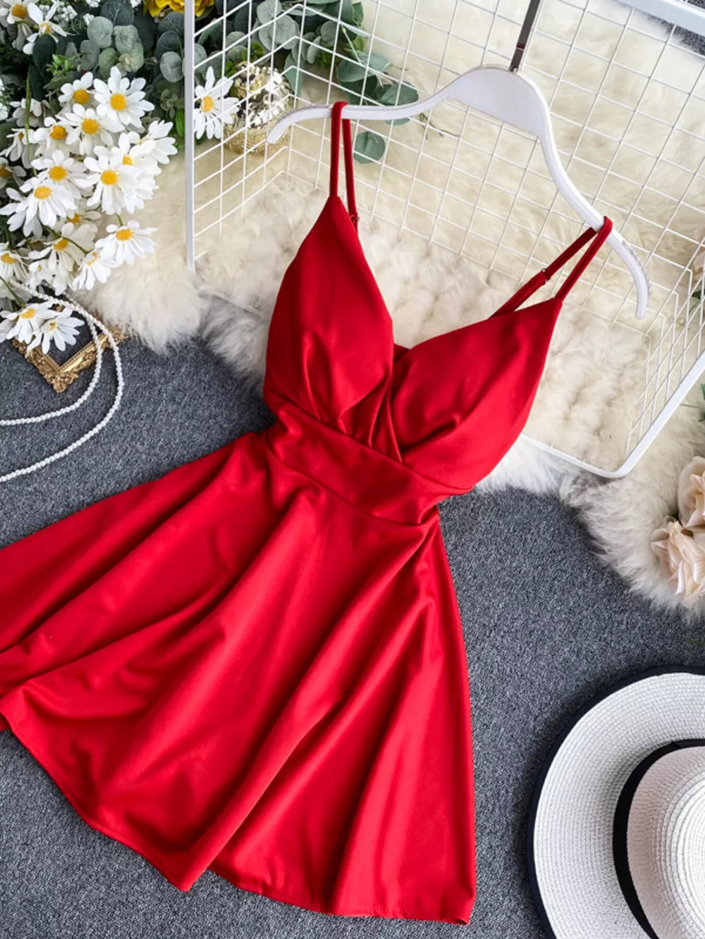 Surplice Spaghetti Strap Mini Dress, image 3