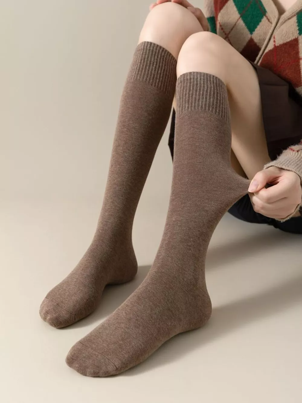 Ribbed Knee-High Socks, image 11