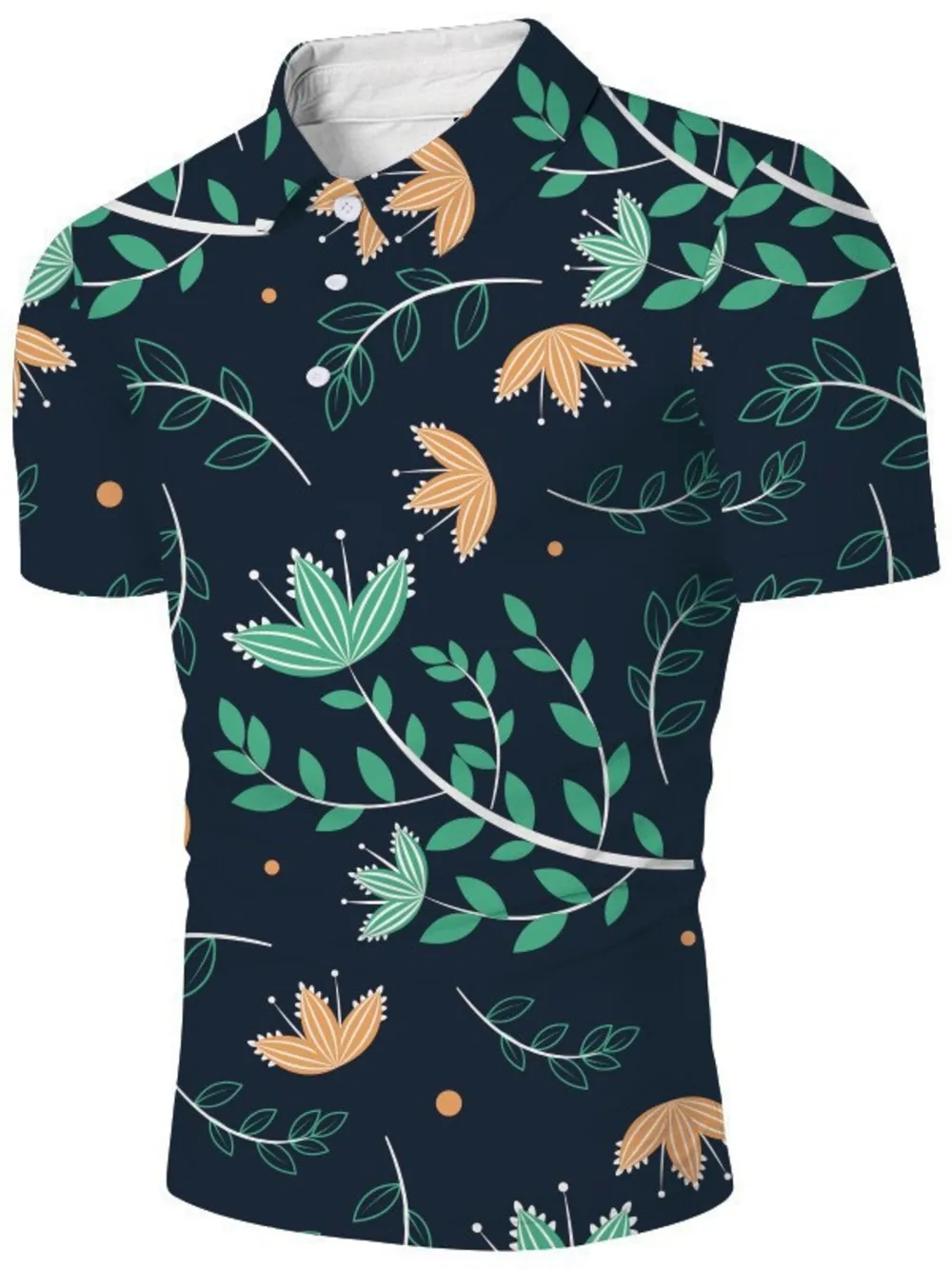 Men's Full Size Short Sleeve Button Detail Polo Plus Size, image 2