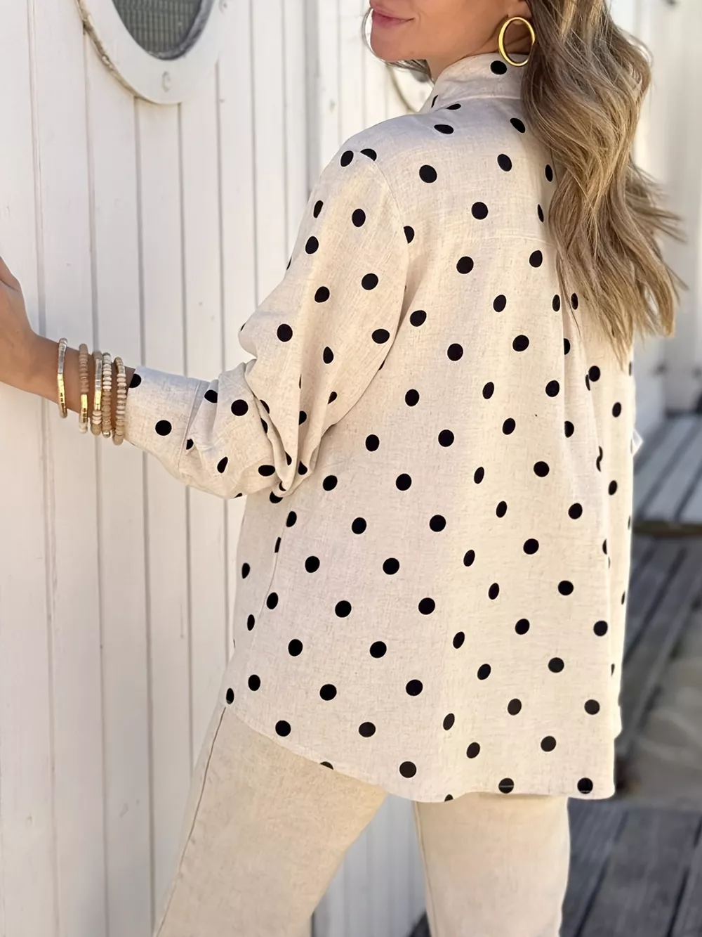 Polka Dot Button Up Shirt, image 4