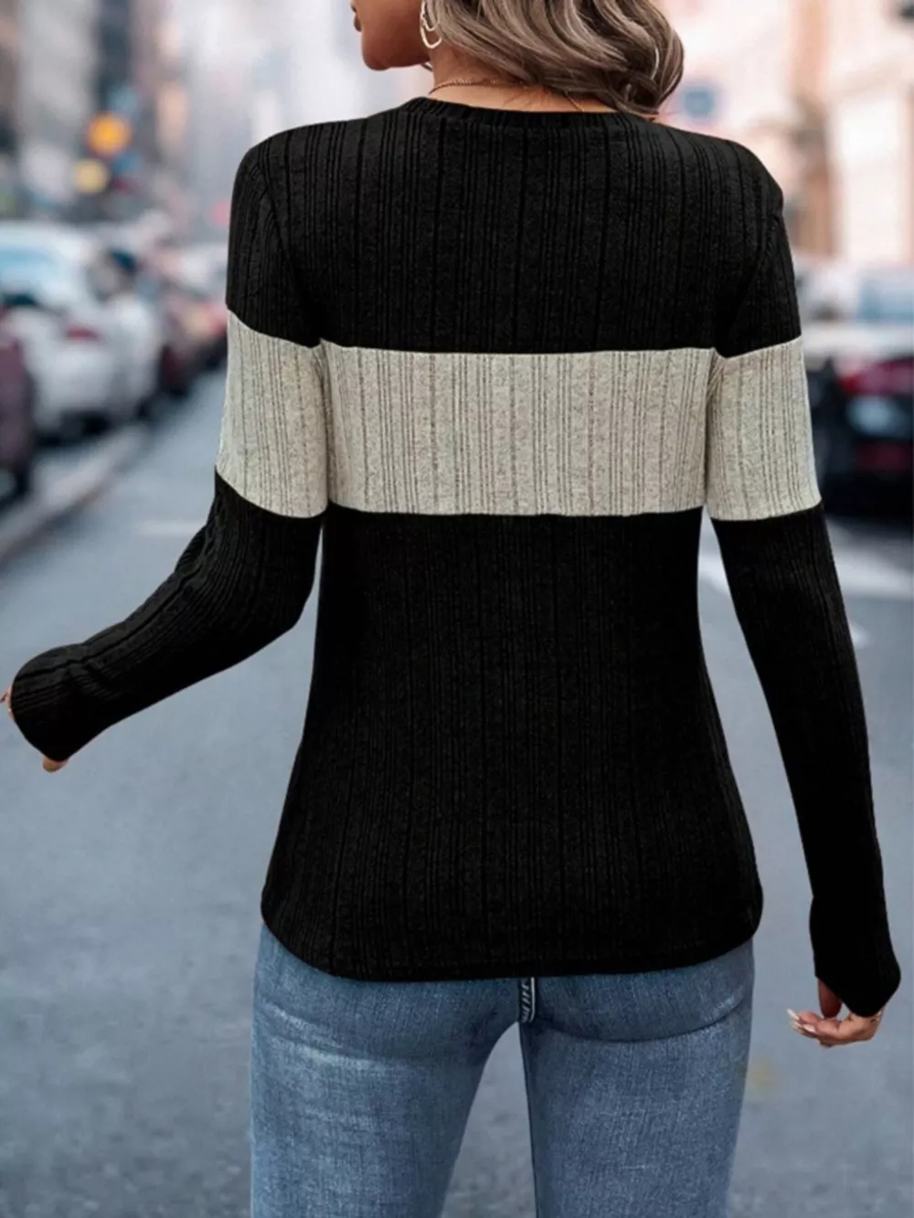 Color Block Round Neck T-Shirt, image 12