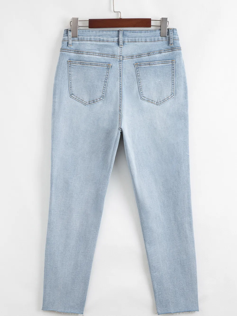 Mid Rise Ankle-Length Distressed Skinny Jeans, image 6