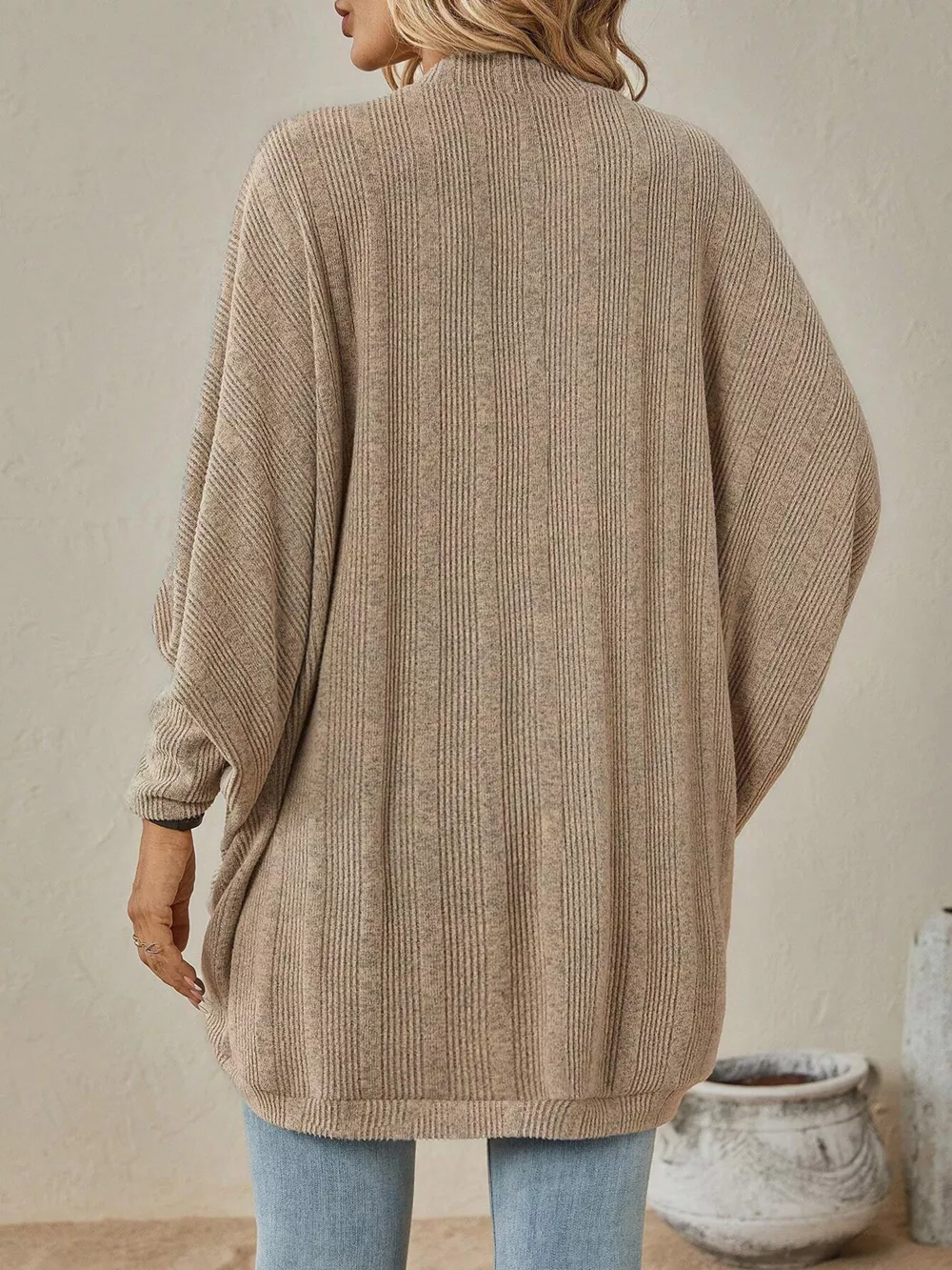 Cozy Oversized Open Front Knit Cardigan, image 5