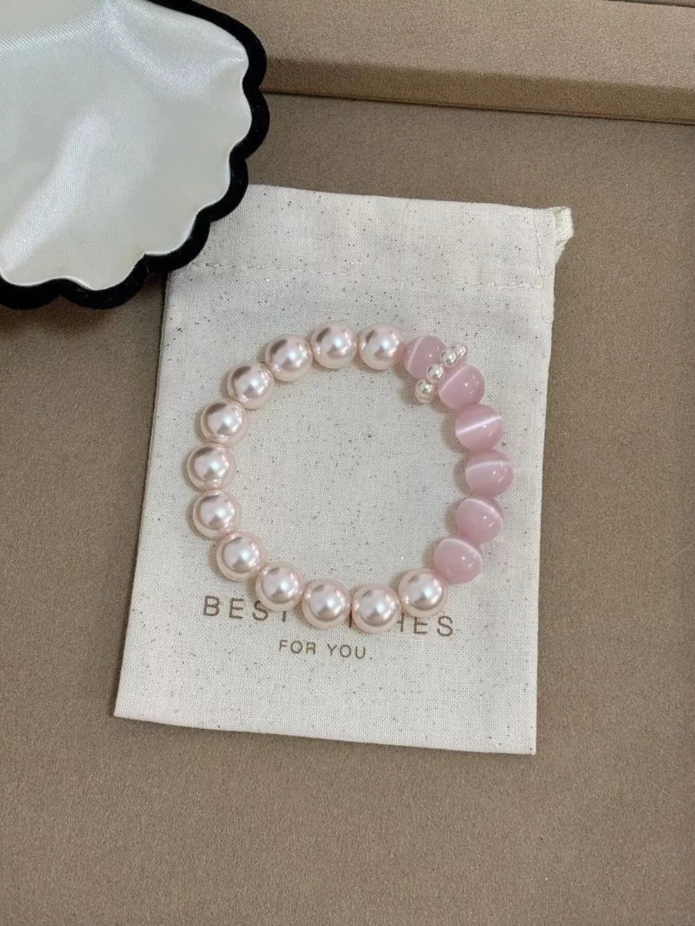Pearl & Cat's Eye Stone Bracelet, image 3