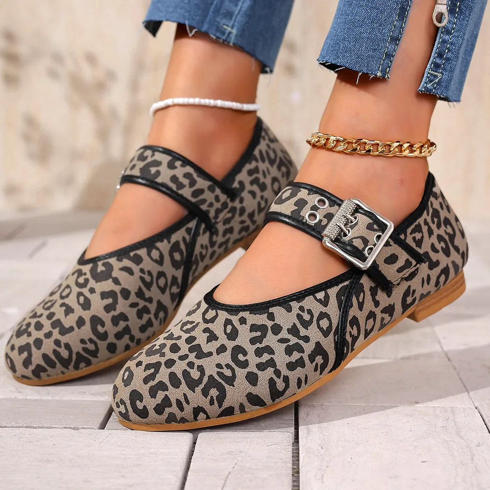 Leopard Print Mary Jane Loafers, image 10