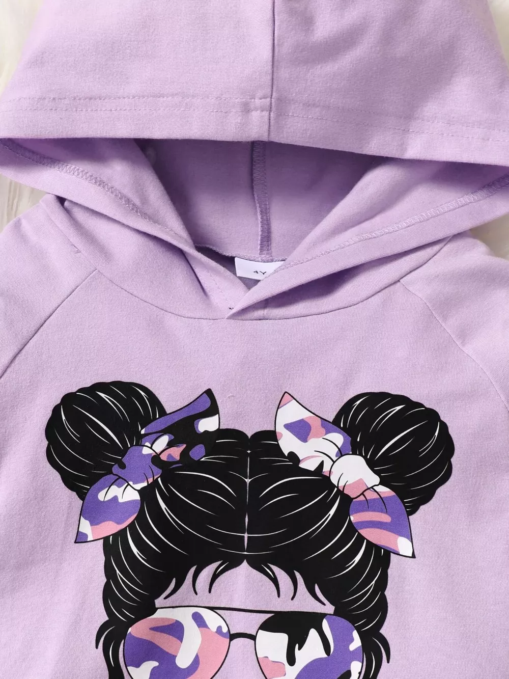 Children's Graphic Camo Print Hoodie & Pants Set, image 3