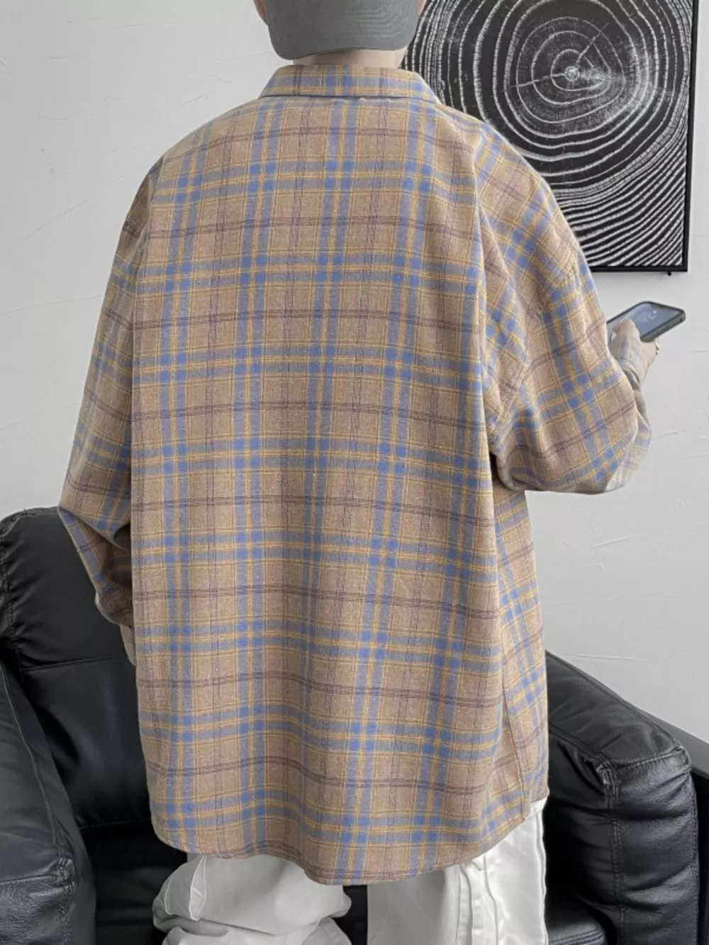 Men's Plus Size Plaid Button Up Shirt, image 7