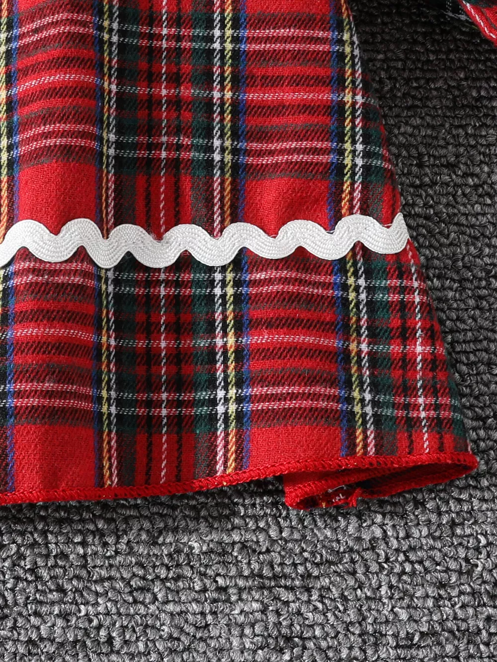 Children's Christmas Plaid Long Sleeve Dress, image 5