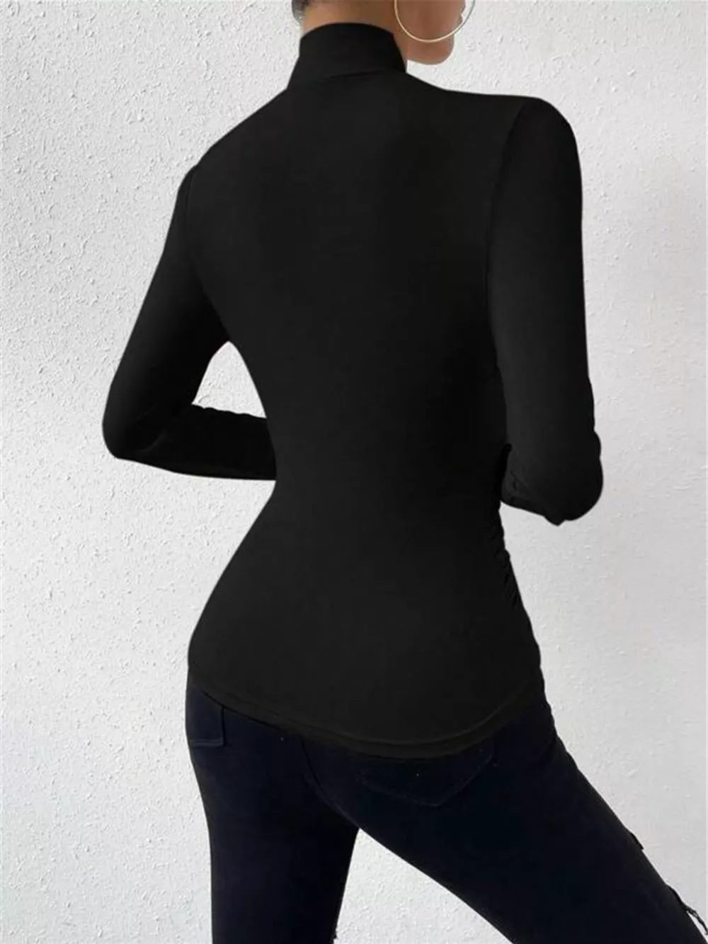 Ruched Long Sleeve Slim Fit Top, image 12