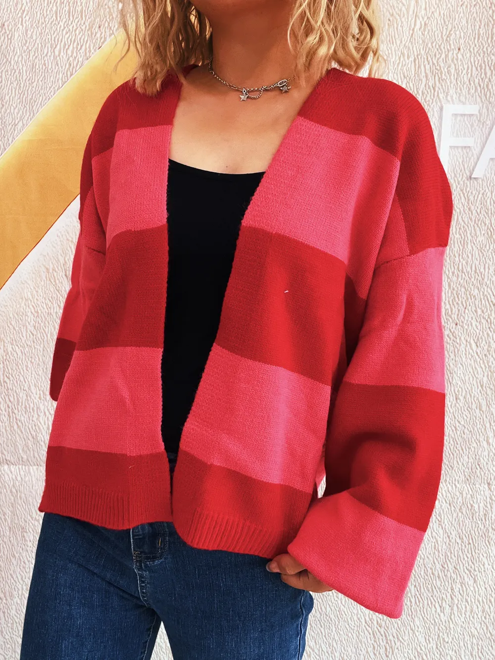 Color Block Open Front Cardigan, image 21