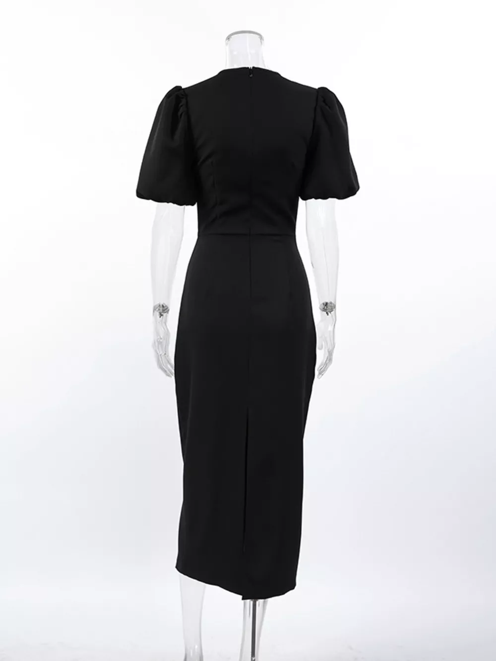 Cutout Front Puff Sleeve Dress, image 7
