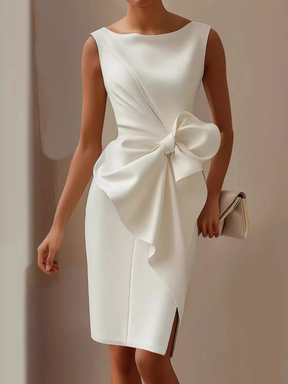 Bow Detail Sleeveless Dress, image 3