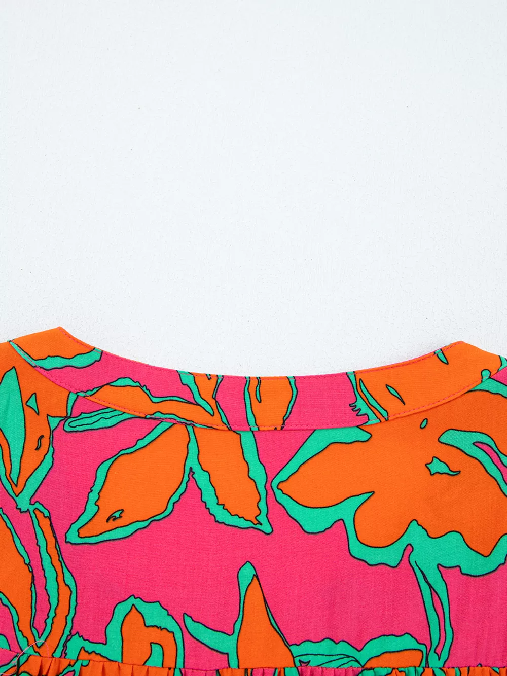 Floral Print Batwing Sleeve Buttoned Loose Fit Shirt, image 11