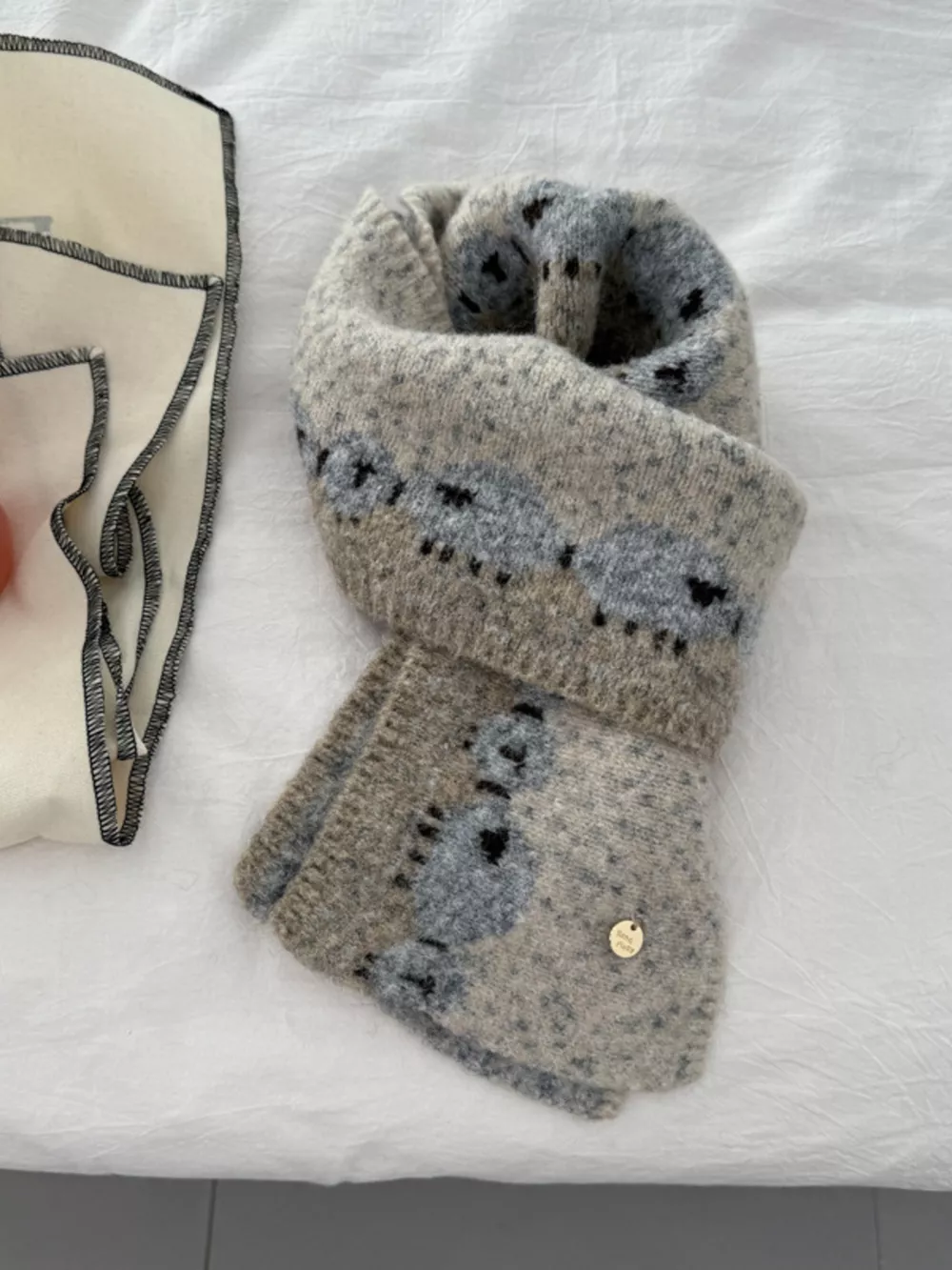 Sheep Pattern Knitted Scarf, image 6