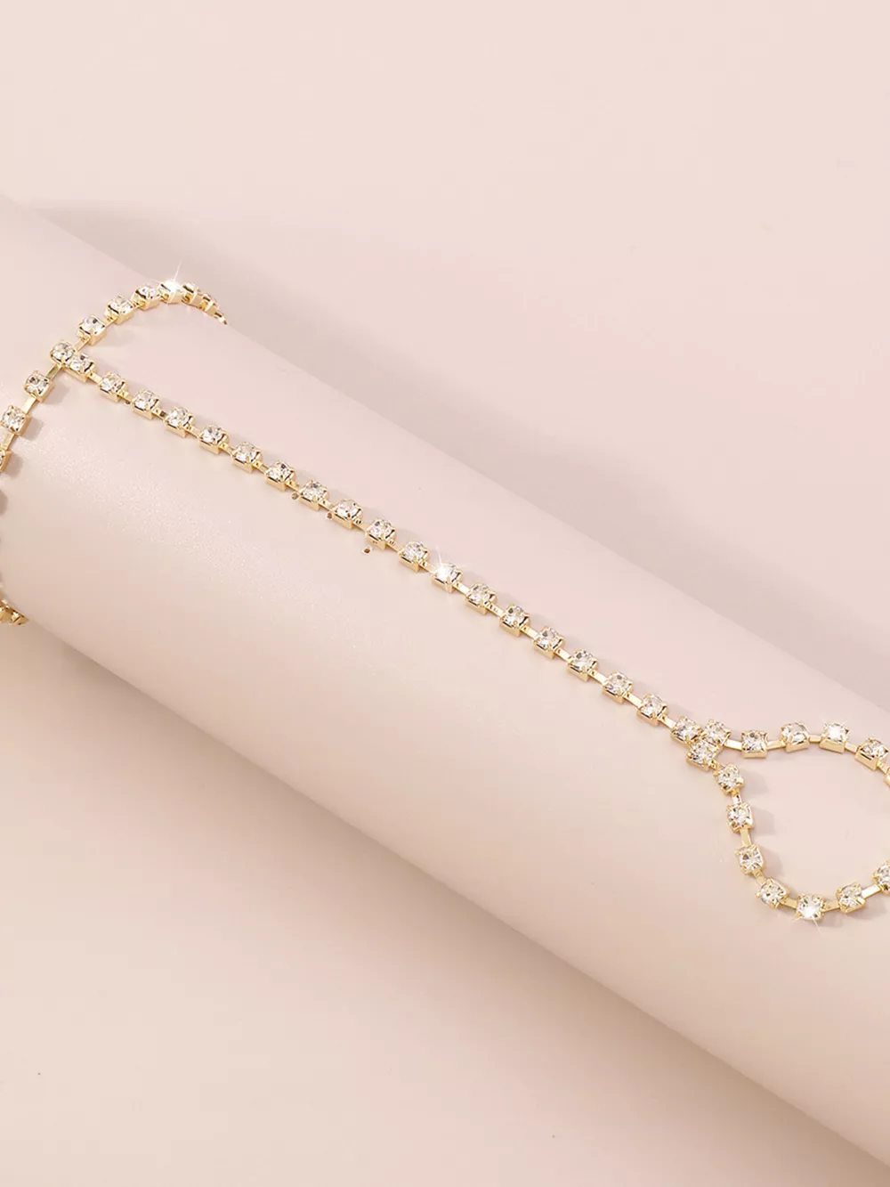 Alloy Rhinestone Bracelet with Ring, image 11