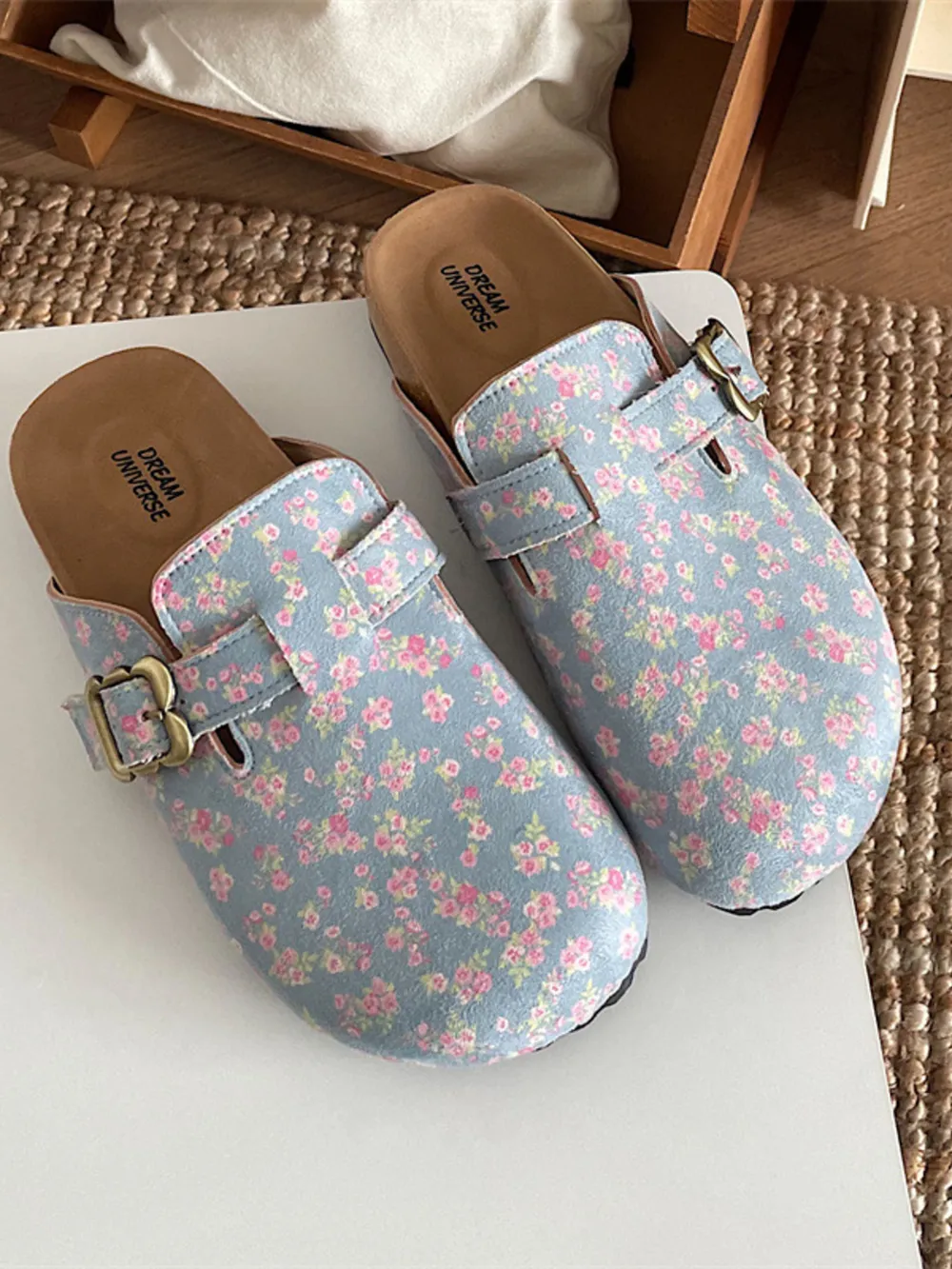 Floral Pattern Round Toe Slip-Ons, image 2