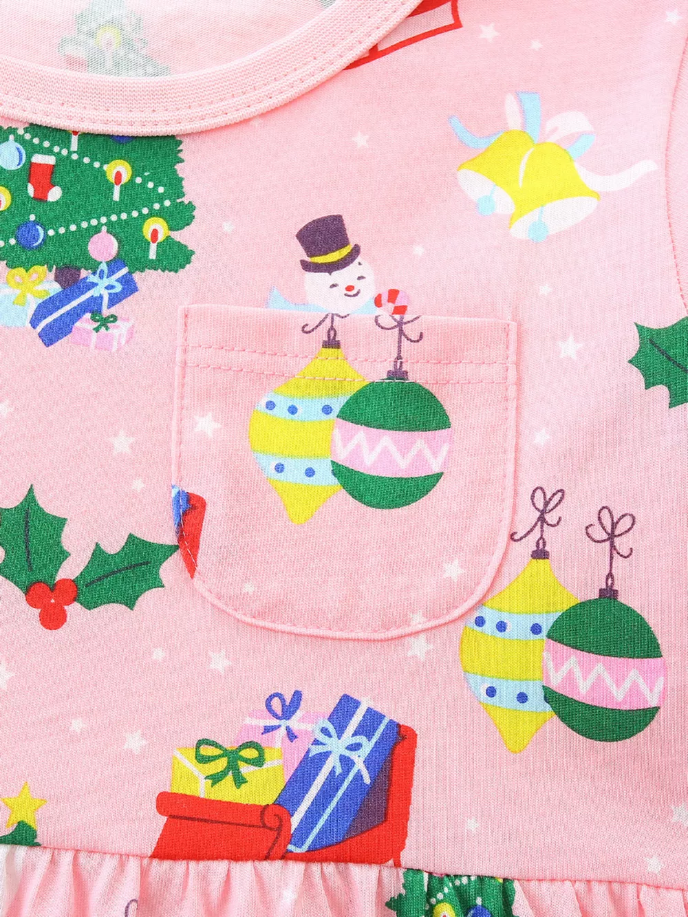 Children's Christmas Print Long Sleeve Casual Dress, image 5