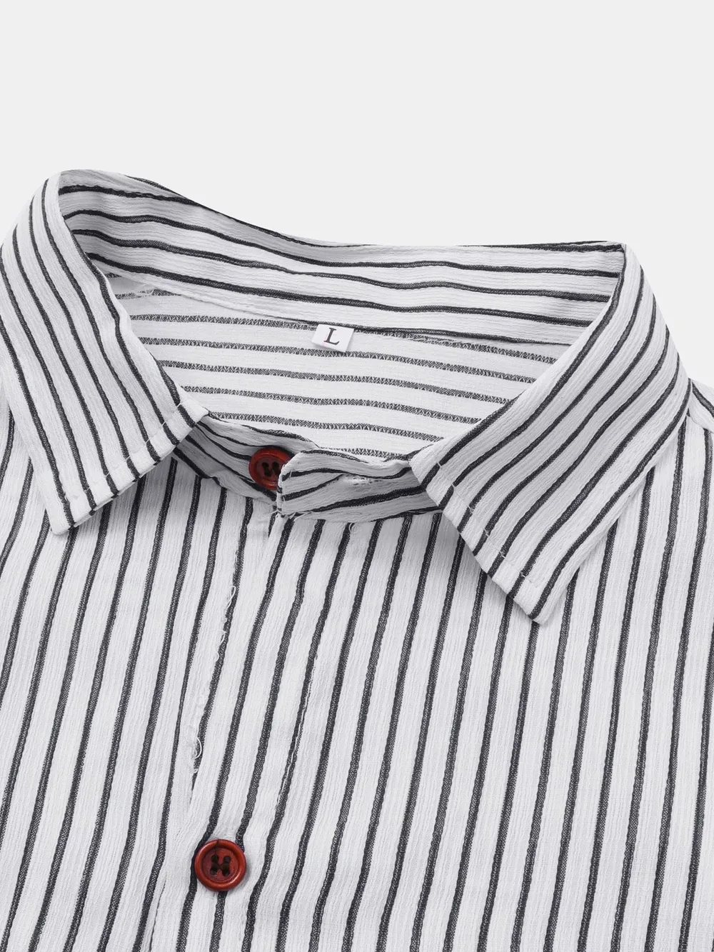 Men's Plus Size Striped Short Sleeve Button-Down Shirt, image 3
