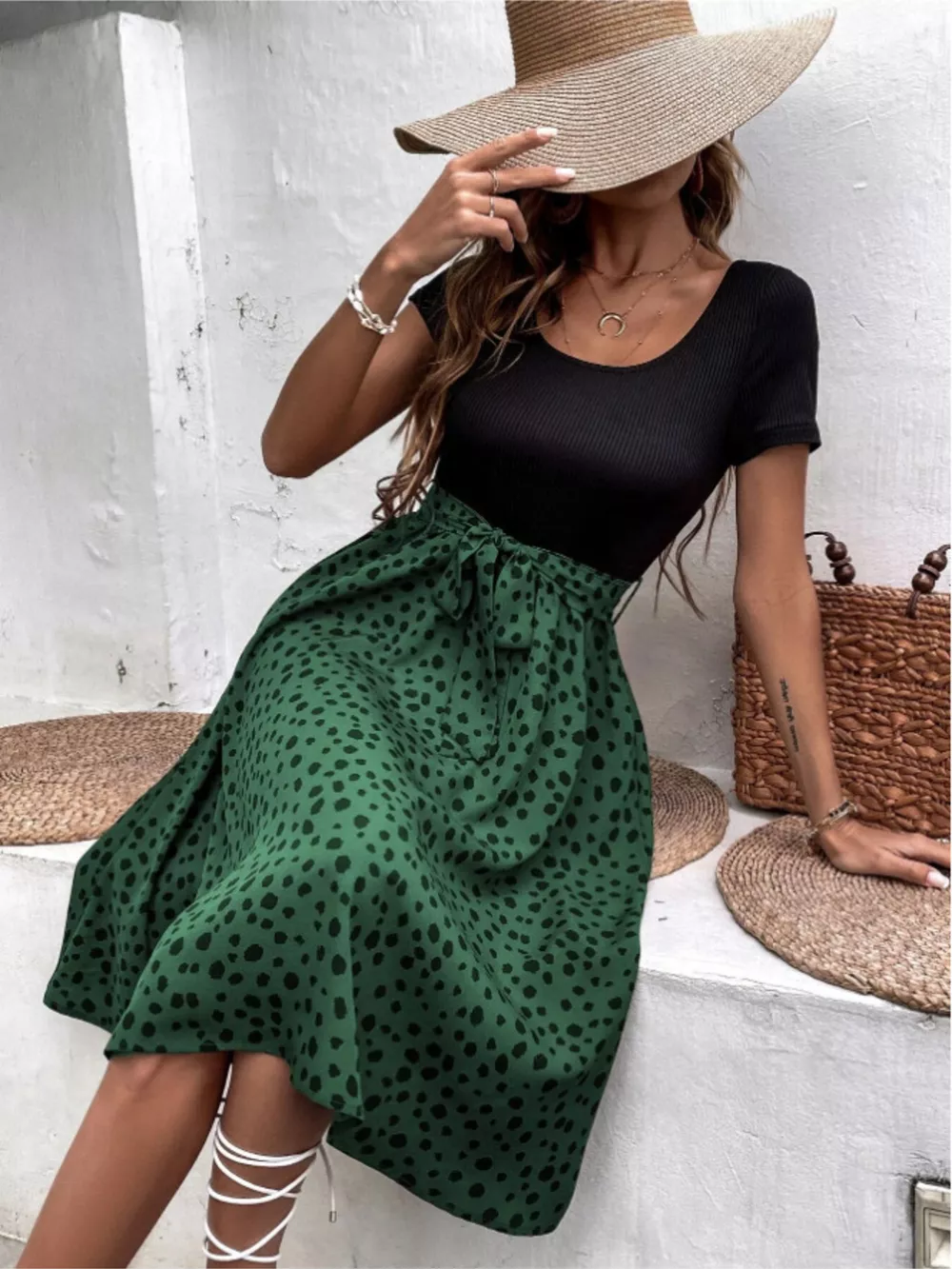 Leopard Print Tie-Waist Dress, image 7