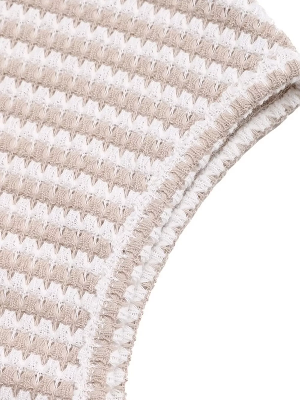 Striped V-Neck Cap Sleeve Top, image 4