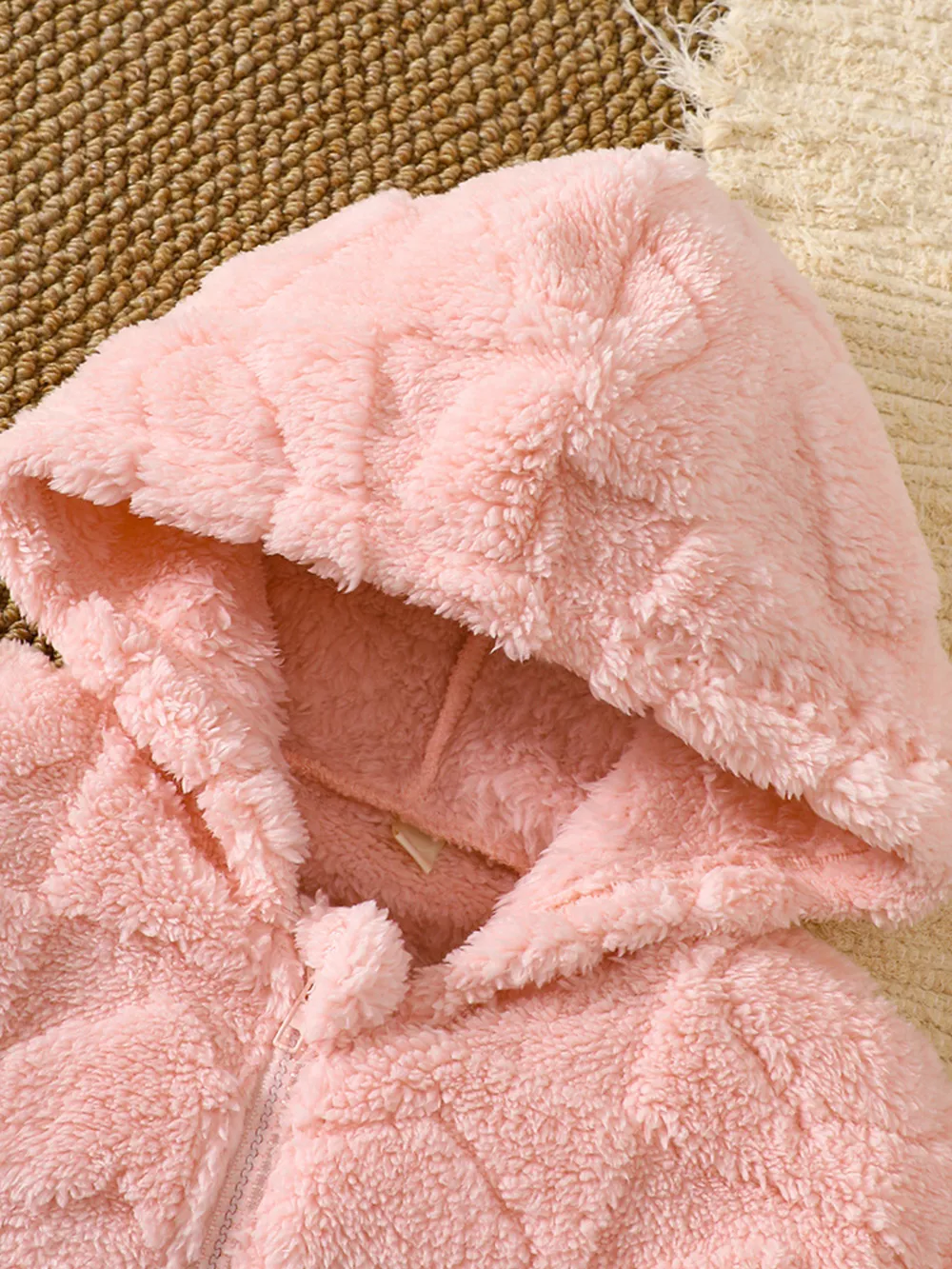 Children's Heart Pattern Fuzzy Hooded Outerwear, image 6