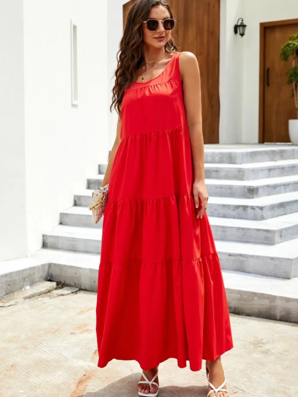 Sleeveless Tiered Maxi Tank Dress, image 4