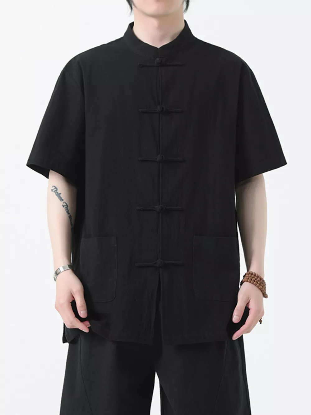 Men's Plus Size Chinese Style Short-Sleeve Shirt