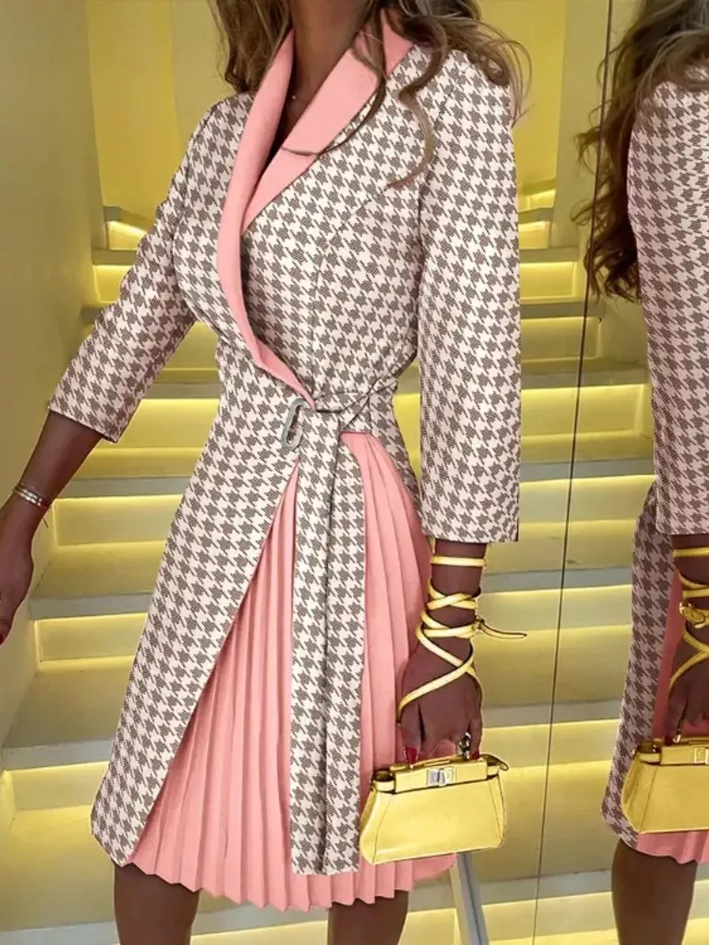 Blazer Style Pleated Midi Dress, image 12