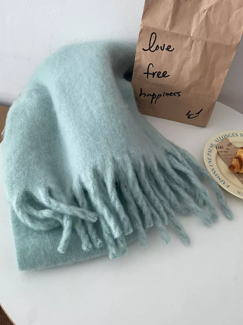 Solid Color Fringe Scarf, image 9