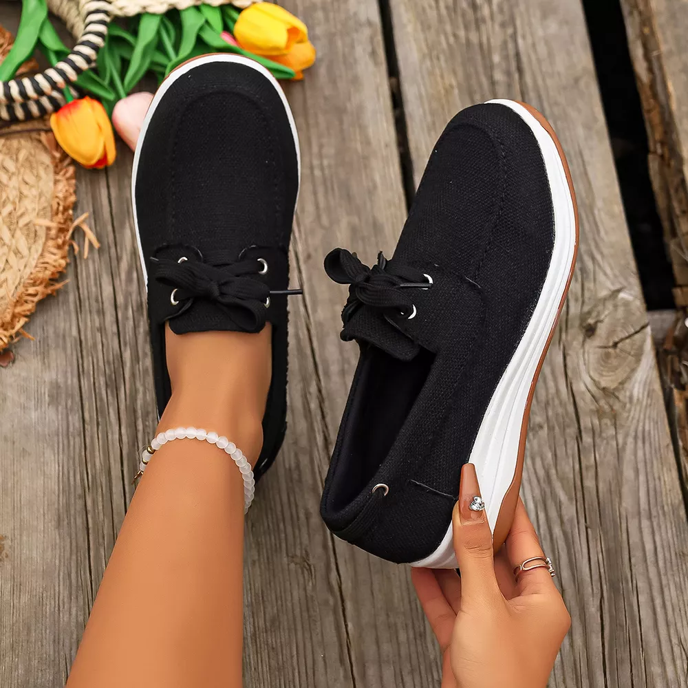 Lace Up Round Toe Sneakers, image 4