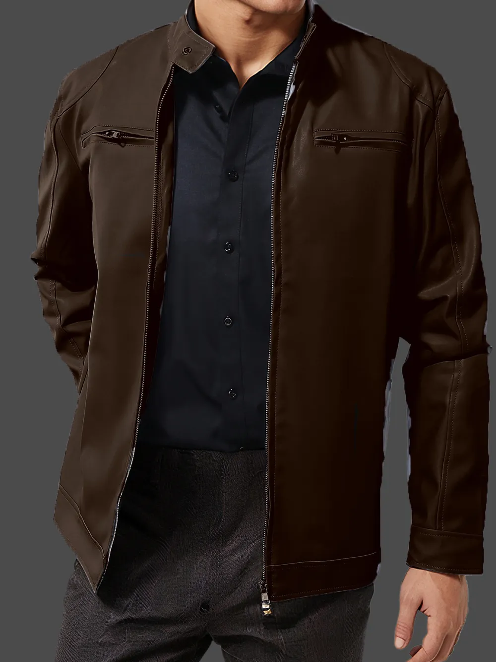 Men's Full Size Zip Up Long Sleeve Jacket Plus Size, image 10