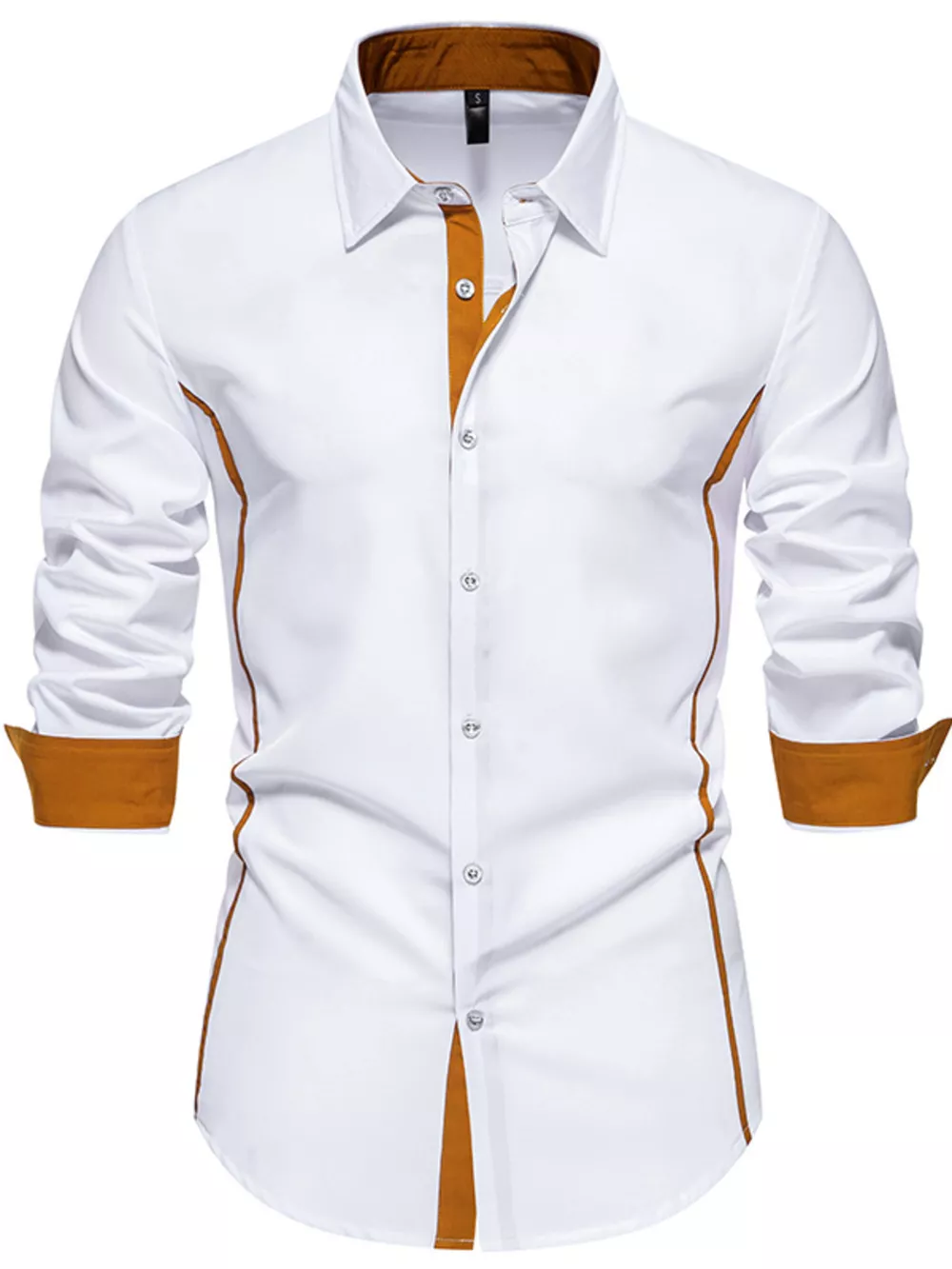 Men's Contrast Trim Button-Down Shirt, image 6